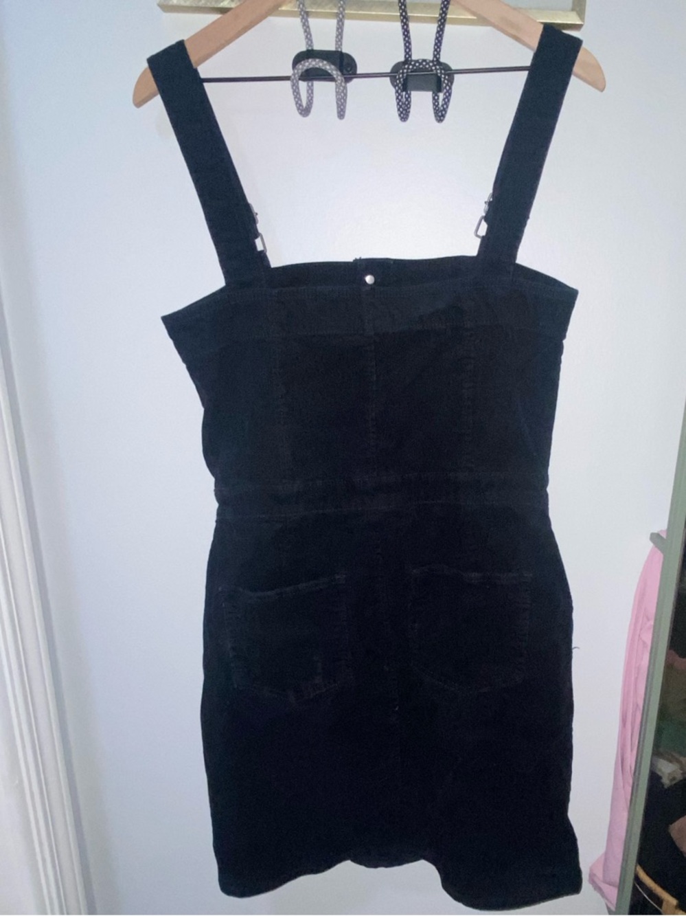Gap Black Corduroy Overall Dress, Size M, Shirtall Button Down Jumper - Picture 10 of 16